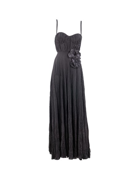 Shop ELISABETTA FRANCHI  Abito: Elisabetta Franchi abito Red Carpet in jersey lurex con fiore ricamato.
Spalline regolabili.
Dettaglio floreale coordinato.
Zip invisibile sul fianco.
Vestibilità slim.
Composizione: 63%Viscosa 17%Poliestere 15%Poliammide 05%Elastane.
Made in Italy.. ABR2252E2-110